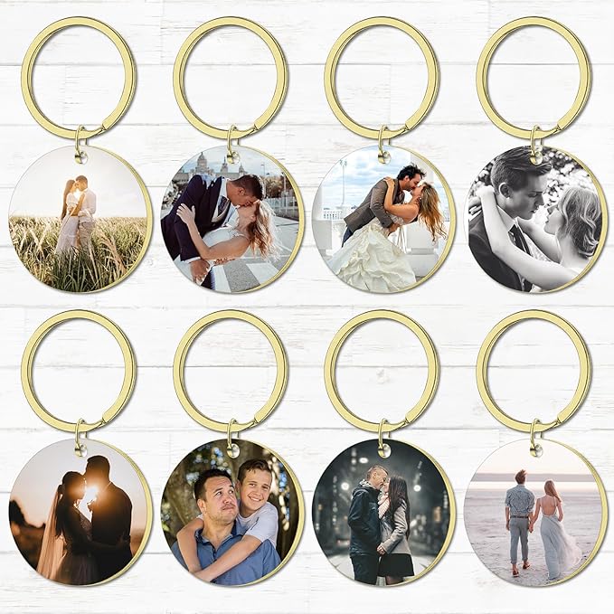 Round shape Gifts for Mum Keyring Personalised with Photo Personalised Gift Funny Gift for Women Keyring with Engraving