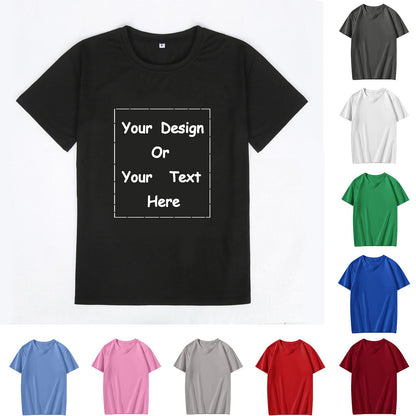 Customized Men T-Shirt Printed Casual Loose Round Neck Pullover Short Sleeve Top