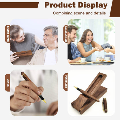 Personalized Custom Wooden Pen Diy Engraving Personalized Stylus And Pen Box Memorial Gift 1.8ML