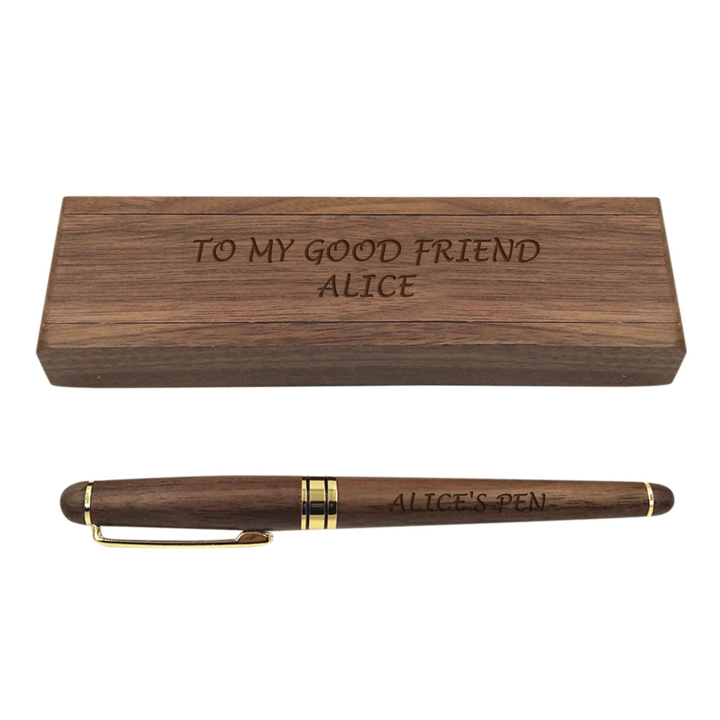 Personalized Custom Wooden Pen Diy Engraving Personalized Stylus And Pen Box Memorial Gift 1.8ML