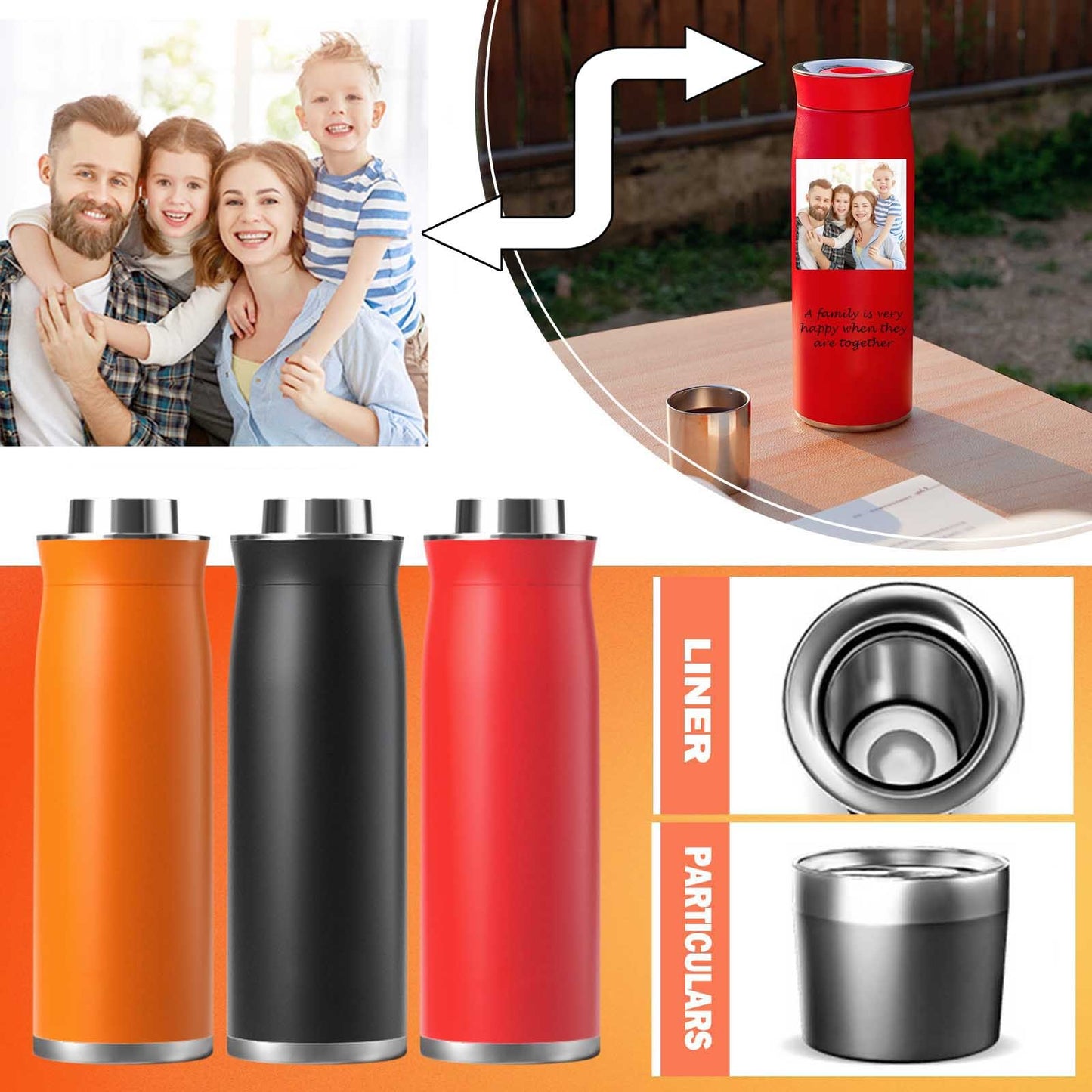 Personalized 316 Stainless Steel Insulated Flask with Steeping Feature Large Capacity Portable Outdoor Water Bottle 600ml