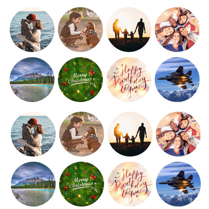 Customize Stickers 1/4/16 Areas Per Sheet Customized Photos Logos Commemorative Photos Square Hearts Round Stickers