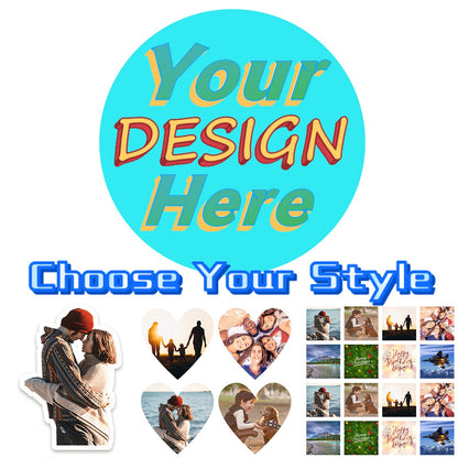 Customize Stickers 1/4/16 Areas Per Sheet Customized Photos Logos Commemorative Photos Square Hearts Round Stickers